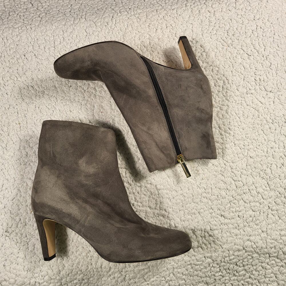 NEW L'Agence Women Angelique Suede Bootie charcoal Grey Suede boots sz 8 US EU38